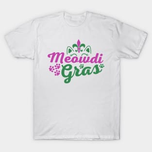 Meowdi Gras Cute Kitten Cat  Funny Mardi Gras Carnival T-Shirt